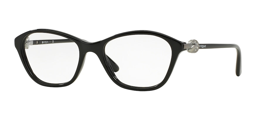 Vogue VO2910B Irregular Eyeglasses  W44-BLACK 53-18-140 - Color Map black