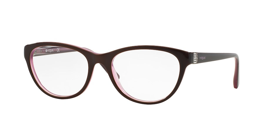 Vogue VO2938B Oval Eyeglasses  1941-TOP BROWN/OPAL WHITE PINK 54-18-140 - Color Map brown