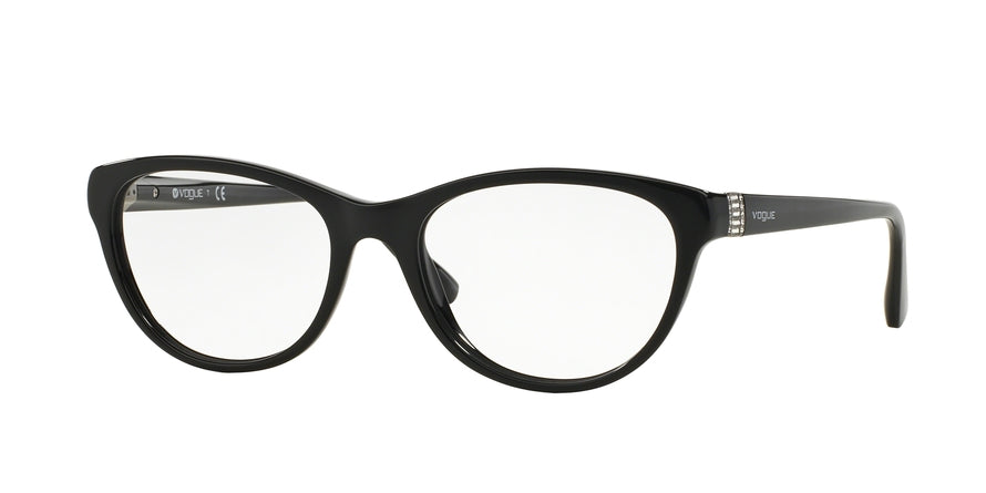 Vogue VO2938B Oval Eyeglasses  W44-BLACK 52-18-135 - Color Map black