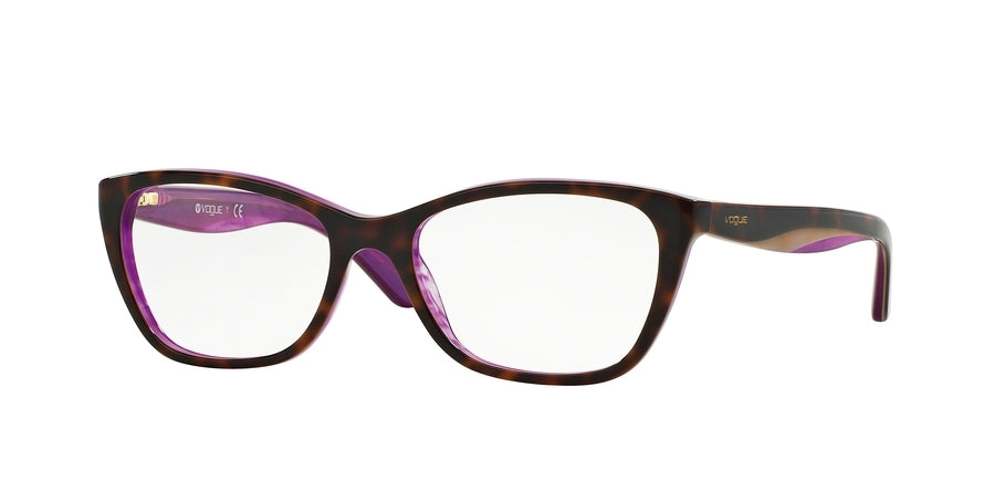 Vogue VO2961F Cat Eye Eyeglasses  2019-HAVANA/LILAC/TR VIOLET 53-17-140 - Color Map havana