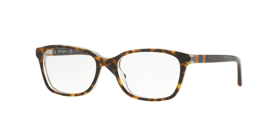 Vogue VO2967 Square Eyeglasses  1916-TOP HAVANA/TRANSPARENT 47-16-130 - Color Map havana