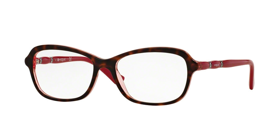 Vogue VO2999B Pillow Eyeglasses  2343-TOP DARK HAVANA/PINK CRYSTAL 52-16-135 - Color Map havana