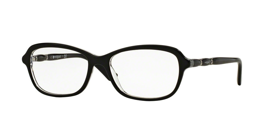 Vogue VO2999B Pillow Eyeglasses  W827-TOP BLACK/TRANSPARENT 52-16-135 - Color Map black