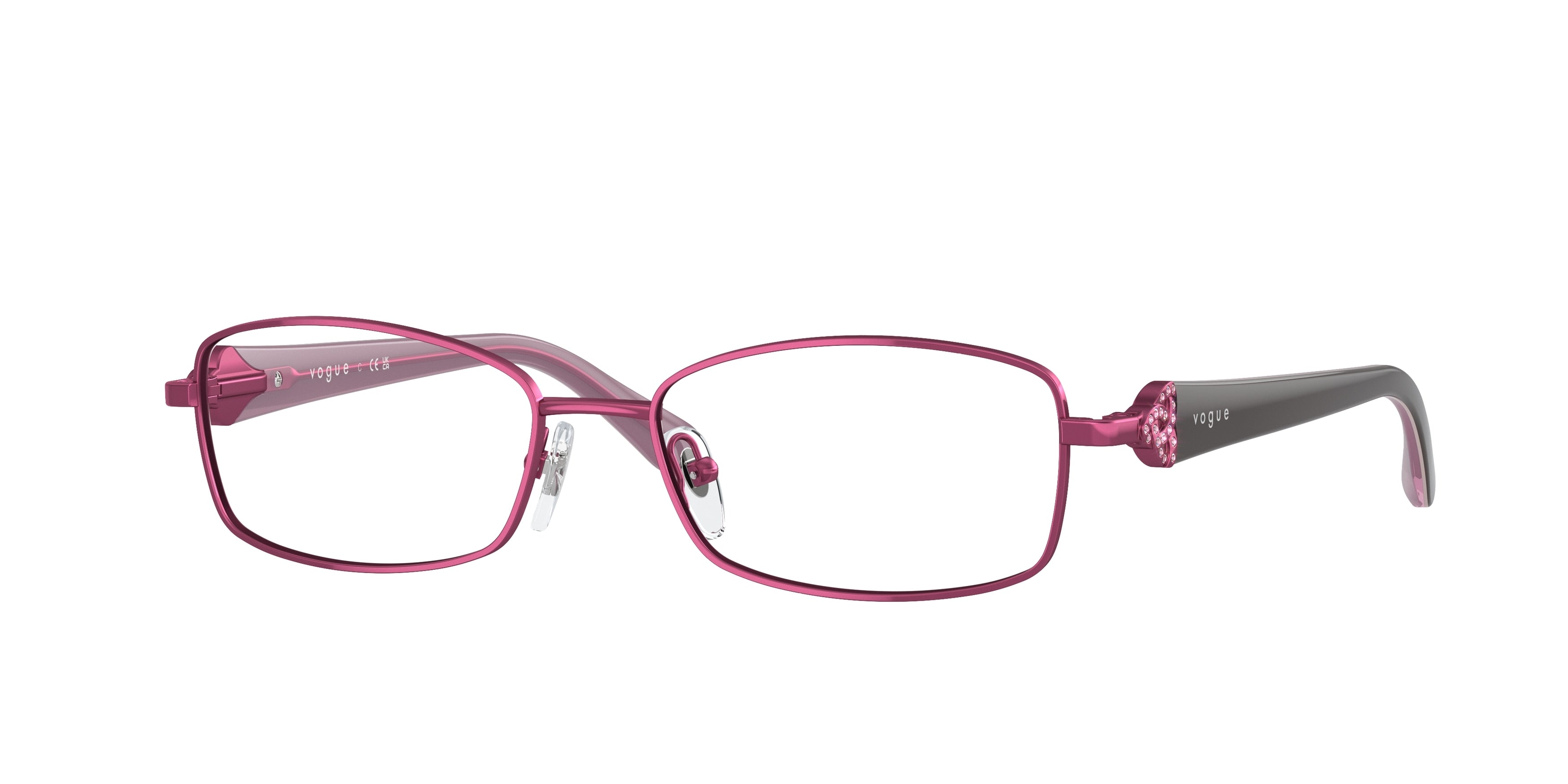 Vogue VO3845B Pillow Eyeglasses  717S-Matte Bordeaux 52-135-16 - Color Map Red