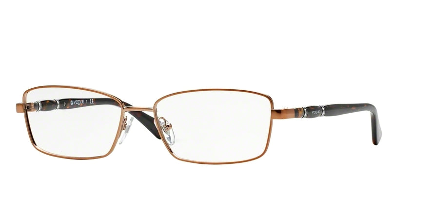 Vogue VO3922B Rectangle Eyeglasses  939-METALLIZED LIGHT BROWN 52-16-135 - Color Map brown