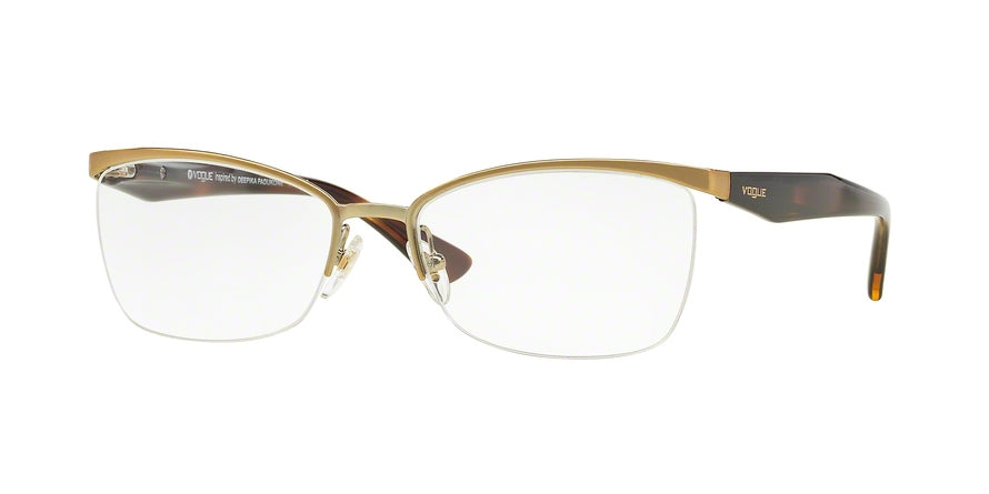 Vogue VO3981 Butterfly Eyeglasses  848-BRUSHED PALE GOLD 52-17-135 - Color Map gold