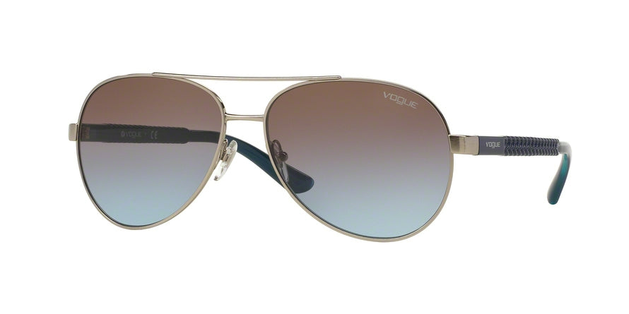 Vogue VO3997S Pilot Sunglasses  323/48-BRUSHED SILVER 58-14-135 - Color Map silver