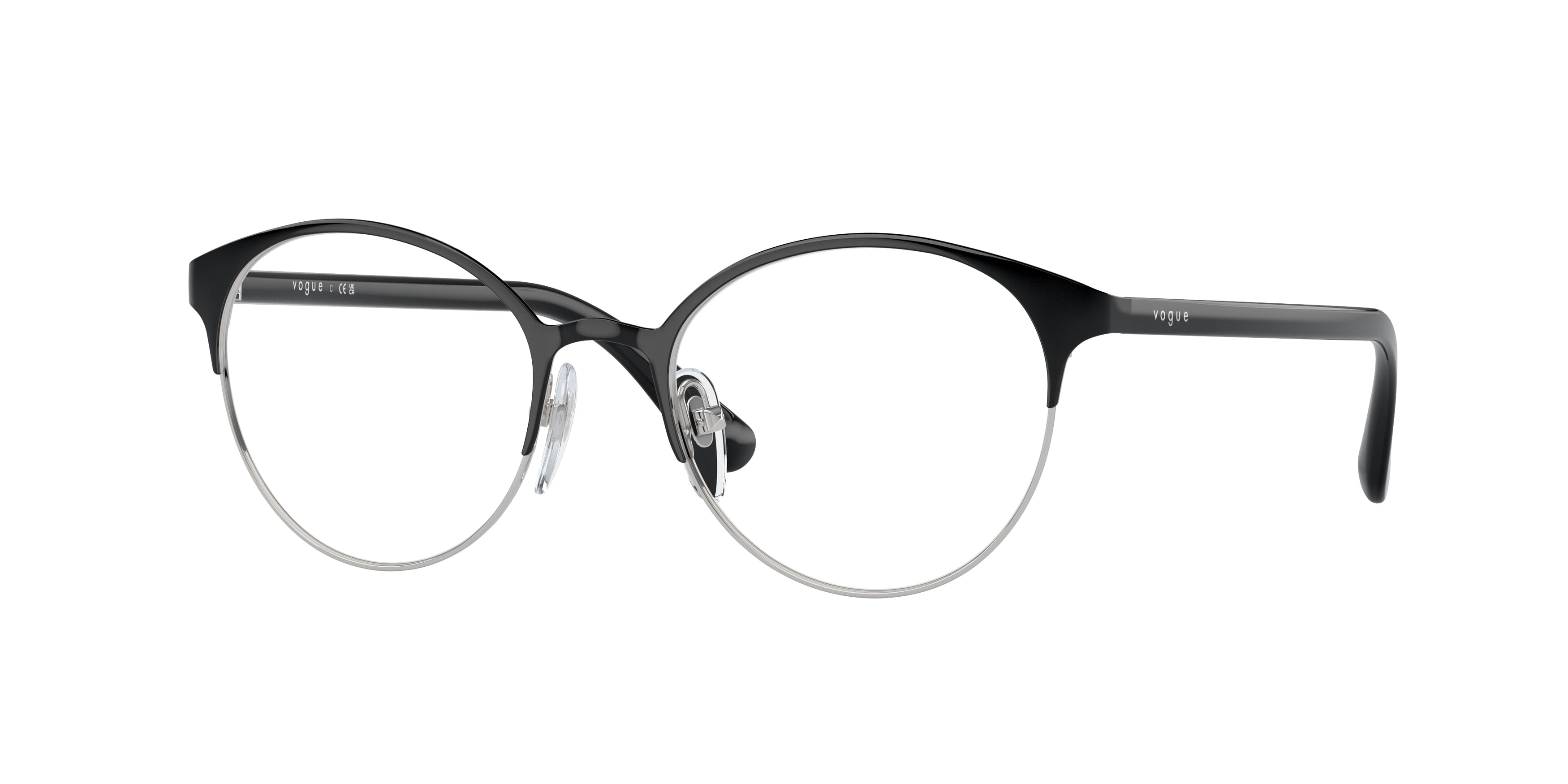 Vogue VO4011 Phantos Eyeglasses  352-Top Black/Silver 48-140-18 - Color Map Black