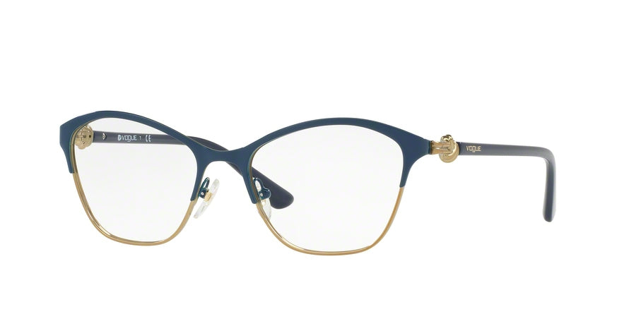 Vogue VO4013 Irregular Eyeglasses  5006-BLUE/PALE GOLD 51-17-135 - Color Map blue