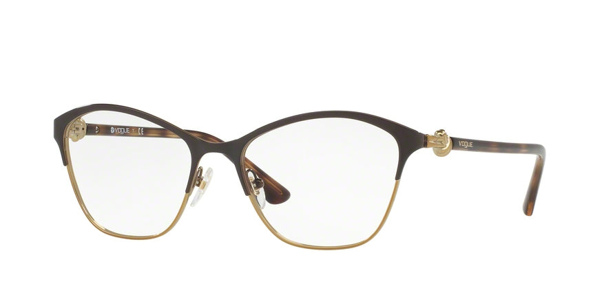 Vogue VO4013 Irregular Eyeglasses  997-BROWN/PALE GOLD 51-17-135 - Color Map brown
