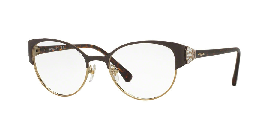 Vogue VO4015B Phantos Eyeglasses  997-BROWN/PALE GOLD 53-18-135 - Color Map brown
