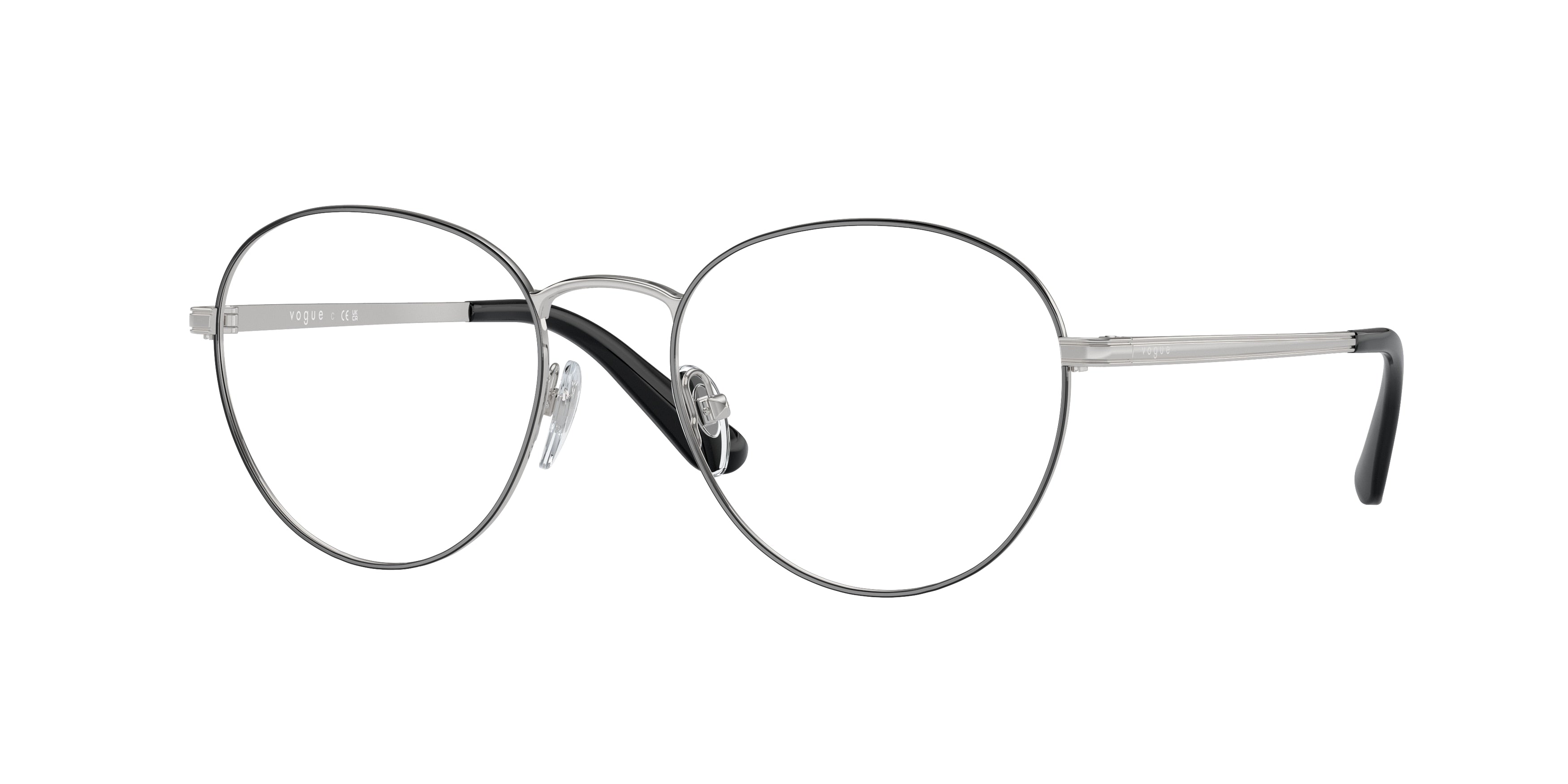 Vogue VO4024 Phantos Eyeglasses  352-Top Black/Silver 52-135-18 - Color Map Black