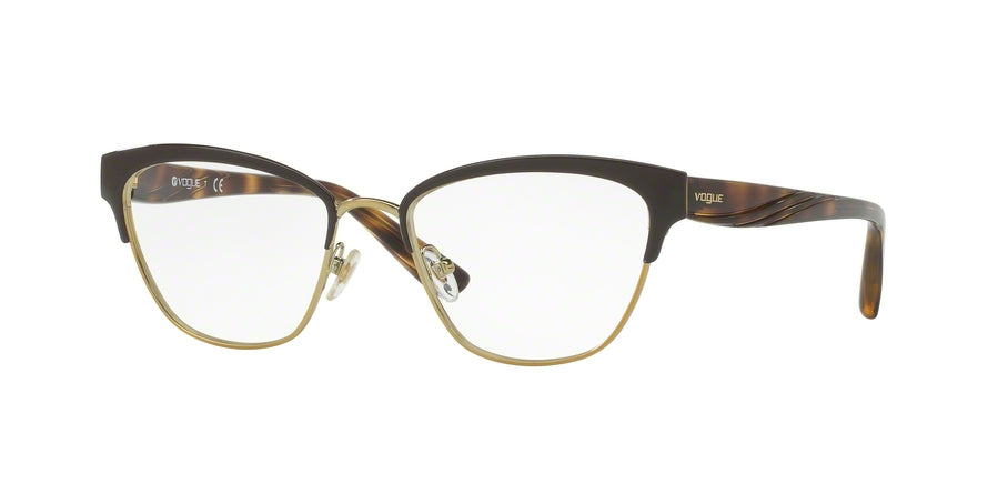 Vogue VO4033 Cat Eye Eyeglasses  997-BROWN/PALE GOLD 53-17-140 - Color Map brown