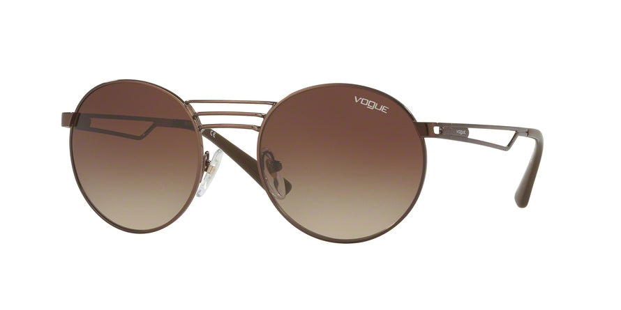 Vogue VO4044S Round Sunglasses  934/13-BRUSHED BURNED BROWN 52-20-135 - Color Map brown