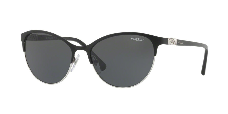 Vogue VO4058SB Cat Eye Sunglasses  352/87-MATTE BLACK/SILVER 56-17-140 - Color Map black