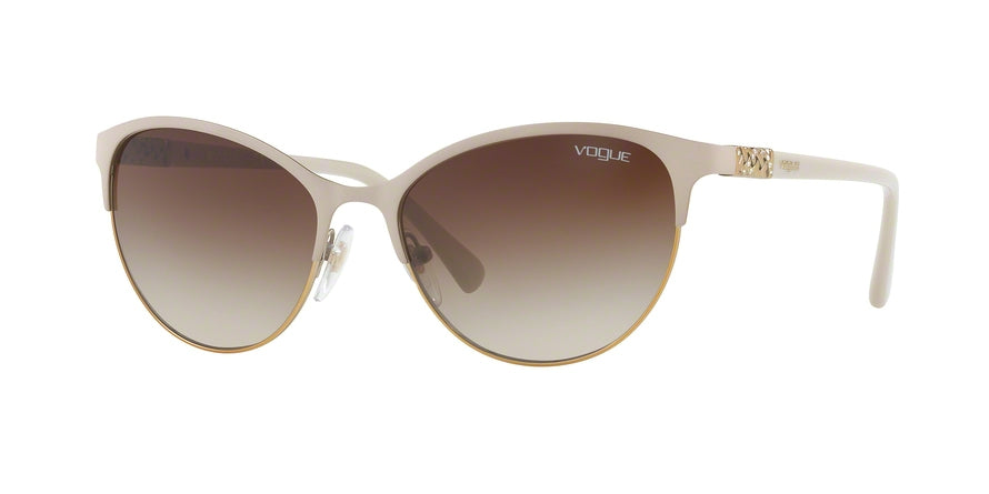 Vogue VO4058SB Cat Eye Sunglasses  996/13-MATTE BEIGE/PALE GOLD 56-17-140 - Color Map light brown