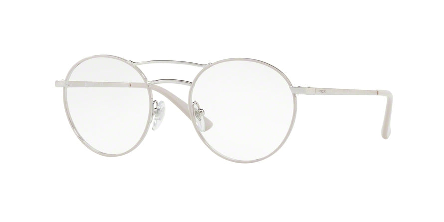 Vogue VO4059 Round Eyeglasses  5058-SILVER/CREAM 50-19-135 - Color Map ivory