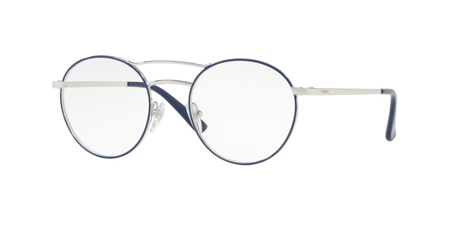Vogue VO4059 Round Eyeglasses  5059-SILVER/BLUE 50-19-135 - Color Map blue