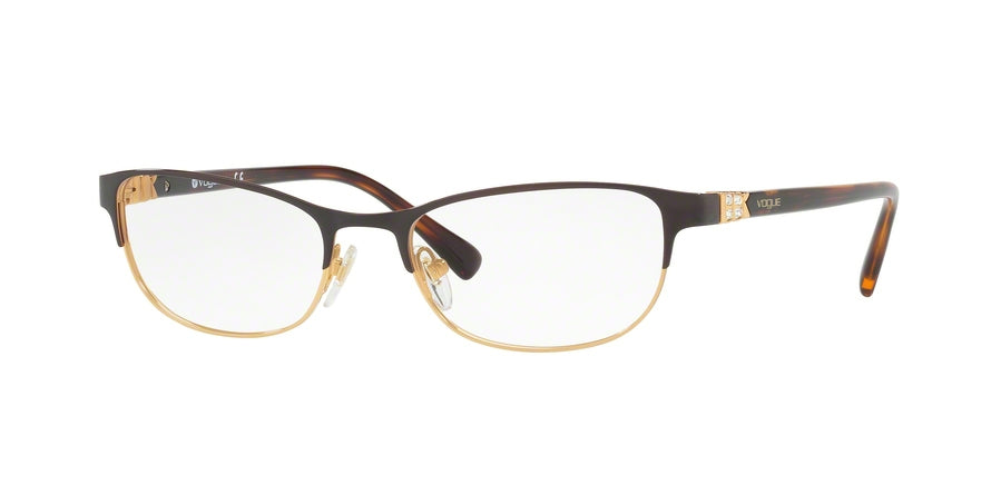 Vogue VO4063B Pillow Eyeglasses  997-BROWN/GOLD 52-18-140 - Color Map brown