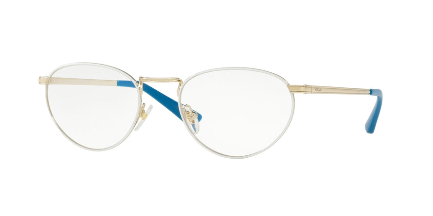 Vogue VO4084 Oval Eyeglasses  848-PALE GOLD/WHITE 50-20-135 - Color Map white