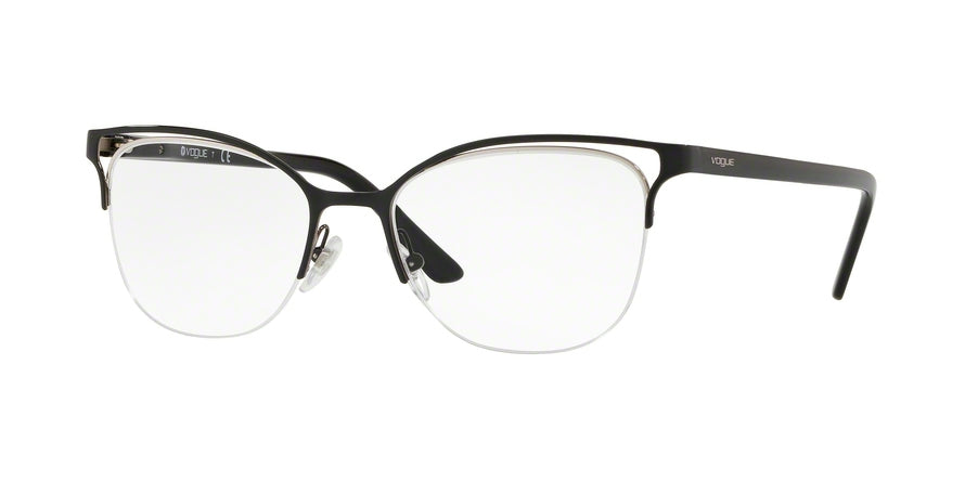 Vogue VO4087 Pillow Eyeglasses  352-BLACK/SILVER 53-18-140 - Color Map black