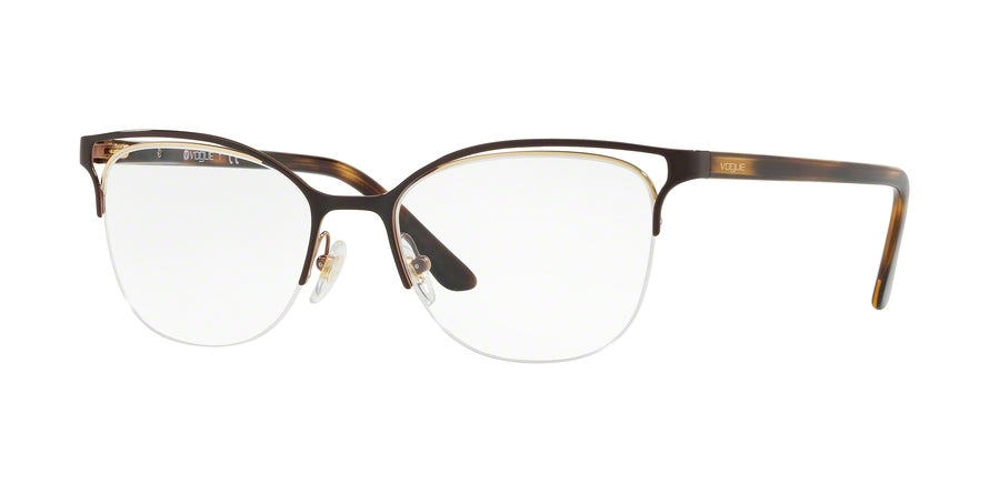 Vogue VO4087 Pillow Eyeglasses  997-BROWN/PALE GOLD 53-18-140 - Color Map brown