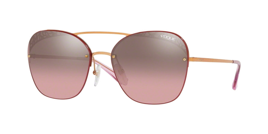 Vogue VO4104S Square Sunglasses  50757A-ROSE GOLD 57-18-135 - Color Map pink