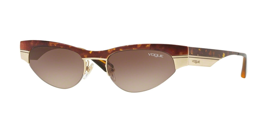 Vogue VO4105S Cat Eye Sunglasses  507813-HAVANA/BRUSHED PALE GOLD 51-19-140 - Color Map havana