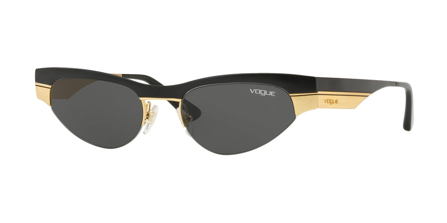 Vogue VO4105S Cat Eye Sunglasses  917/87-MATTE BLACK/BRUSHED GOLD 51-19-140 - Color Map black