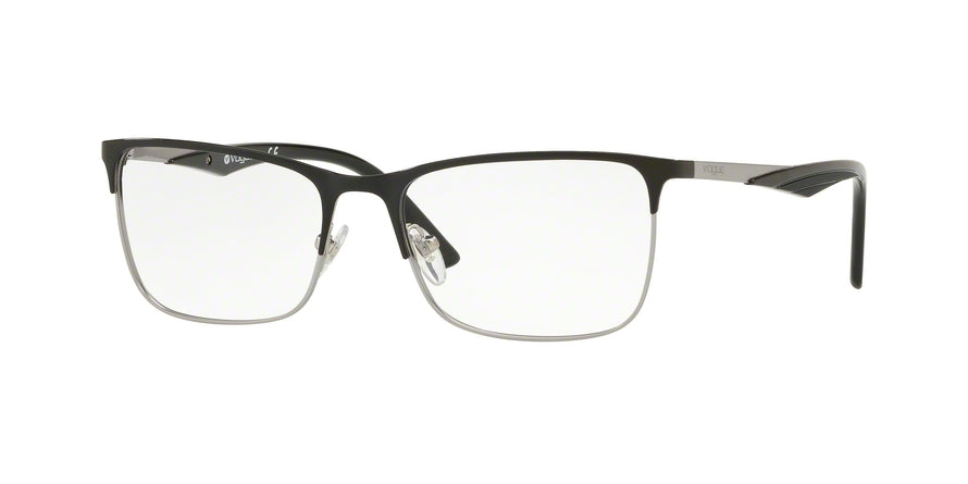 Vogue VO4110 Rectangle Eyeglasses  352-BLACK/SILVER 53-17-140 - Color Map black