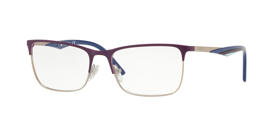Vogue VO4110 Rectangle Eyeglasses  965S-BRUSHED PLUM/MATTE SILVER 53-17-140 - Color Map violet