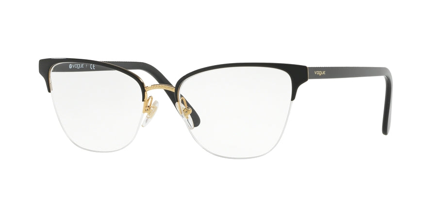 Vogue VO4120 Rectangle Eyeglasses  352-BLACK/GOLD 53-18-140 - Color Map black