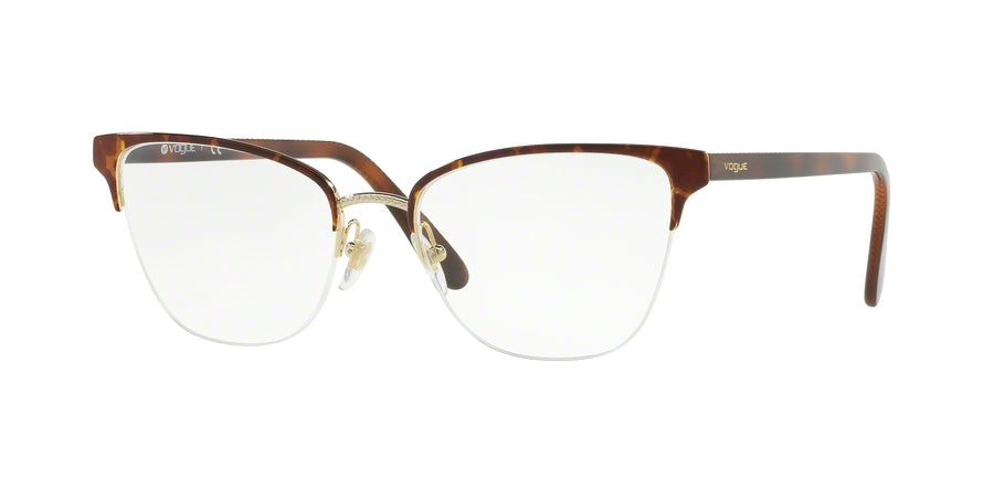 Vogue VO4120 Rectangle Eyeglasses  5078-HAVANA/PALE GOLD 53-18-140 - Color Map havana