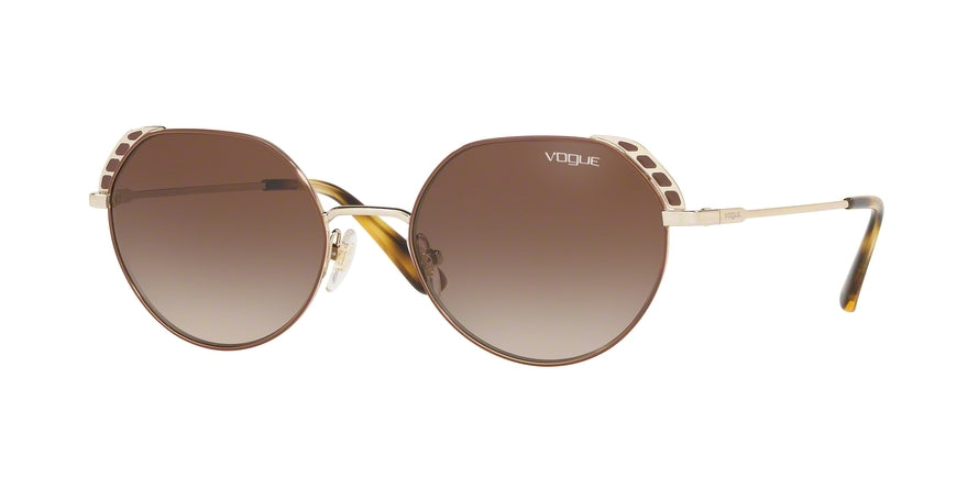 Vogue VO4133S Pillow Sunglasses  502113-PALE GOLD/BROWN 53-19-135 - Color Map brown