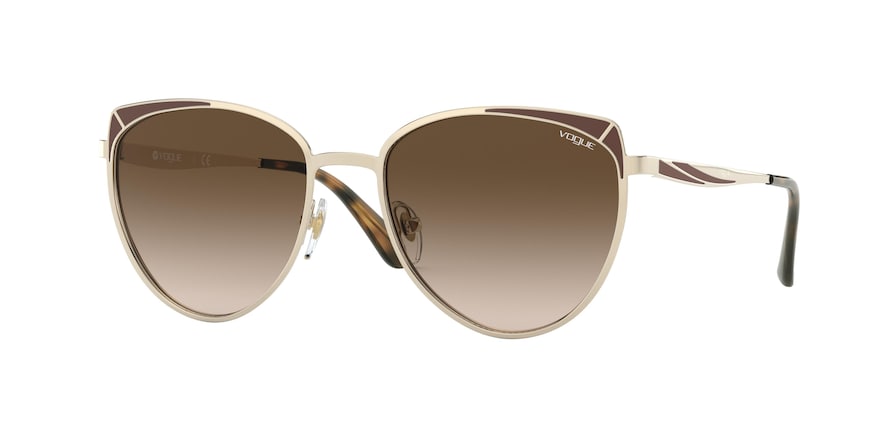 Vogue VO4151S Phantos Sunglasses  848/13-PALE GOLD/MATTE BROWN 53-18-135 - Color Map gold