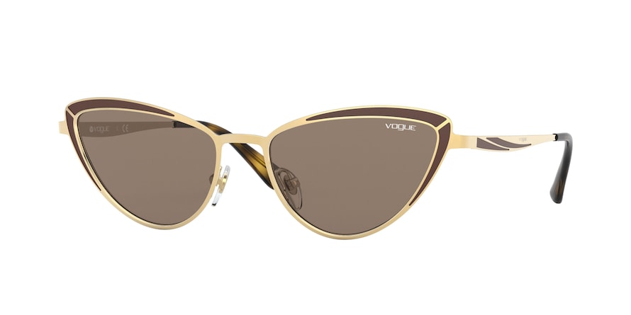 Vogue VO4152S Cat Eye Sunglasses  280/73-GOLD/MATTE BROWN 54-17-135 - Color Map gold