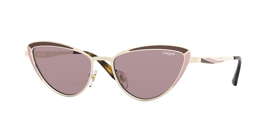 Vogue VO4152S Cat Eye Sunglasses  848/7N-PALE GOLD/MATTE BROWN PINK 54-17-135 - Color Map gold