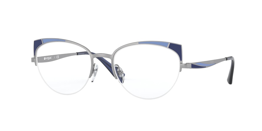 Vogue VO4153 Cat Eye Eyeglasses  548-GUNMETAL/MATTE LT BLUE BLUE 53-18-135 - Color Map gunmetal