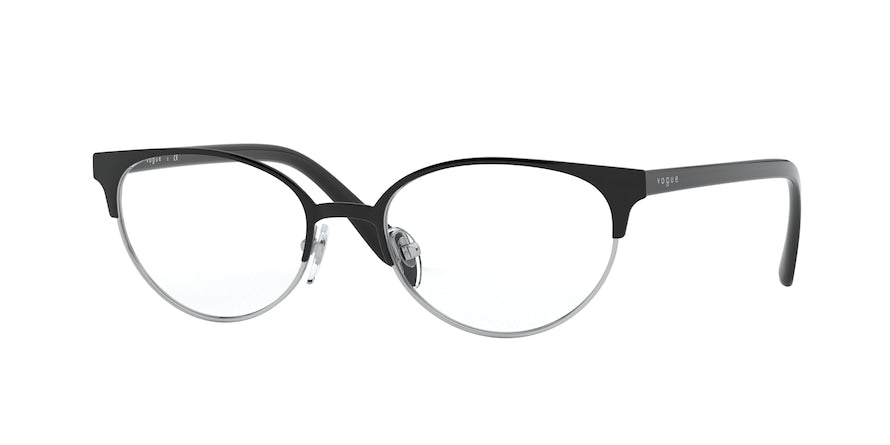 Vogue VO4160 Oval Eyeglasses  352-BLACK/SILVER 52-18-140 - Color Map black