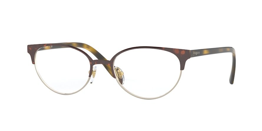 Vogue VO4160 Oval Eyeglasses  5078-HAVANA/PALE GOLD 52-18-140 - Color Map havana