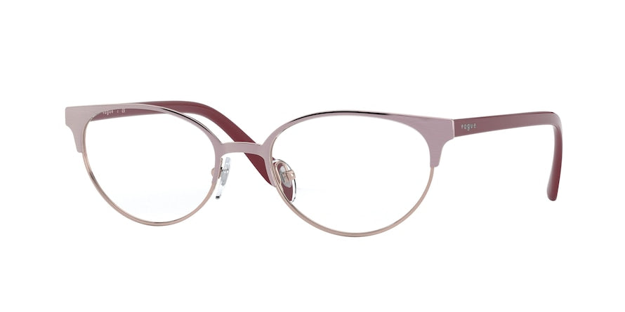 Vogue VO4160 Oval Eyeglasses  5104-BRUSHED PINK/ROSE GOLD 52-18-140 - Color Map pink