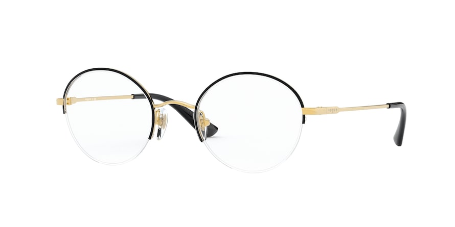 Vogue VO4162 Oval Eyeglasses  280-GOLD/BLACK 49-21-135 - Color Map gold