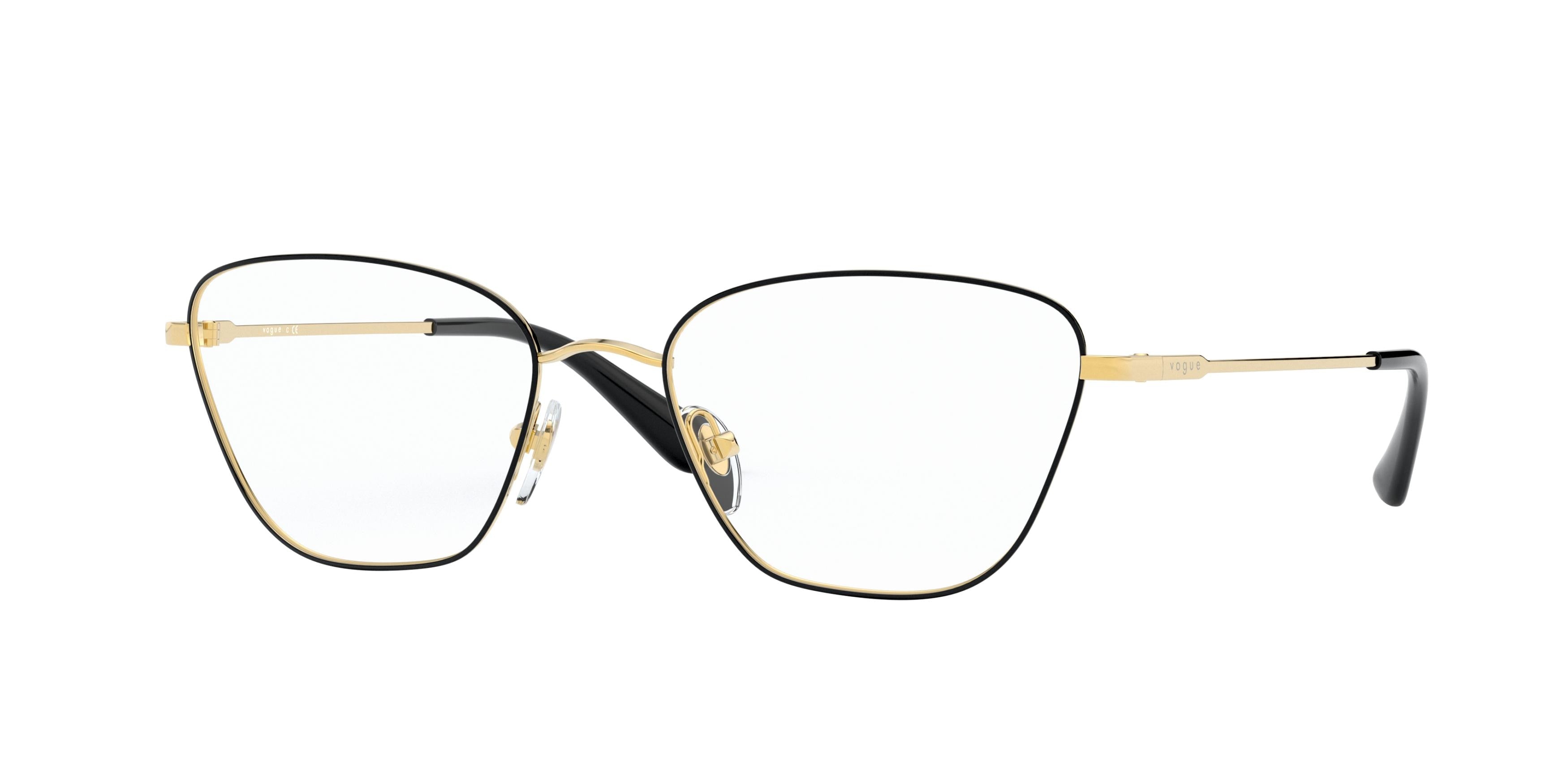 Vogue VO4163 Irregular Eyeglasses  280-Top Black/Gold 53-135-18 - Color Map Black