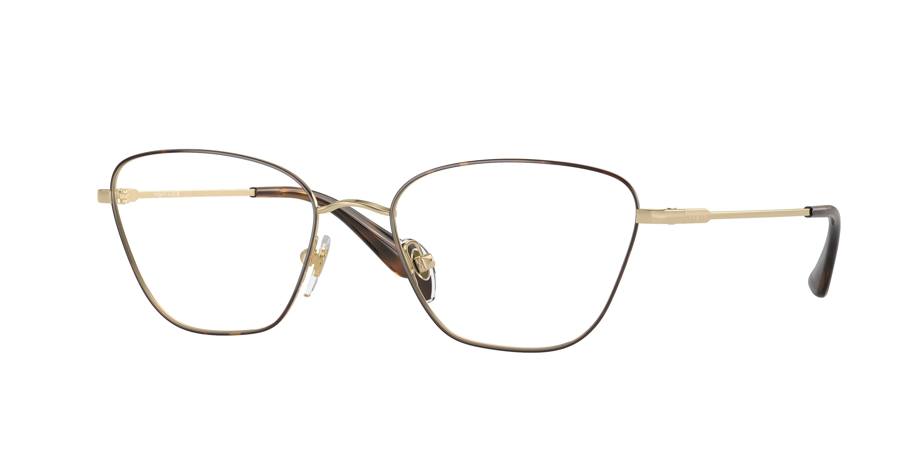 Vogue VO4163 Irregular Eyeglasses  5078-Top Havana/Pale Gold 53-135-18 - Color Map Brown