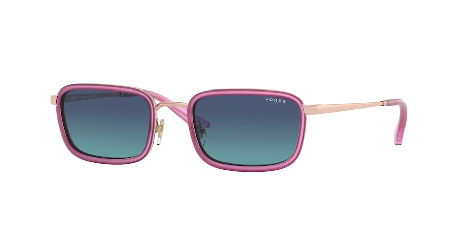 Vogue VO4166S Rectangle Sunglasses  50754S-ROSE GOLD 49-19-135 - Color Map pink