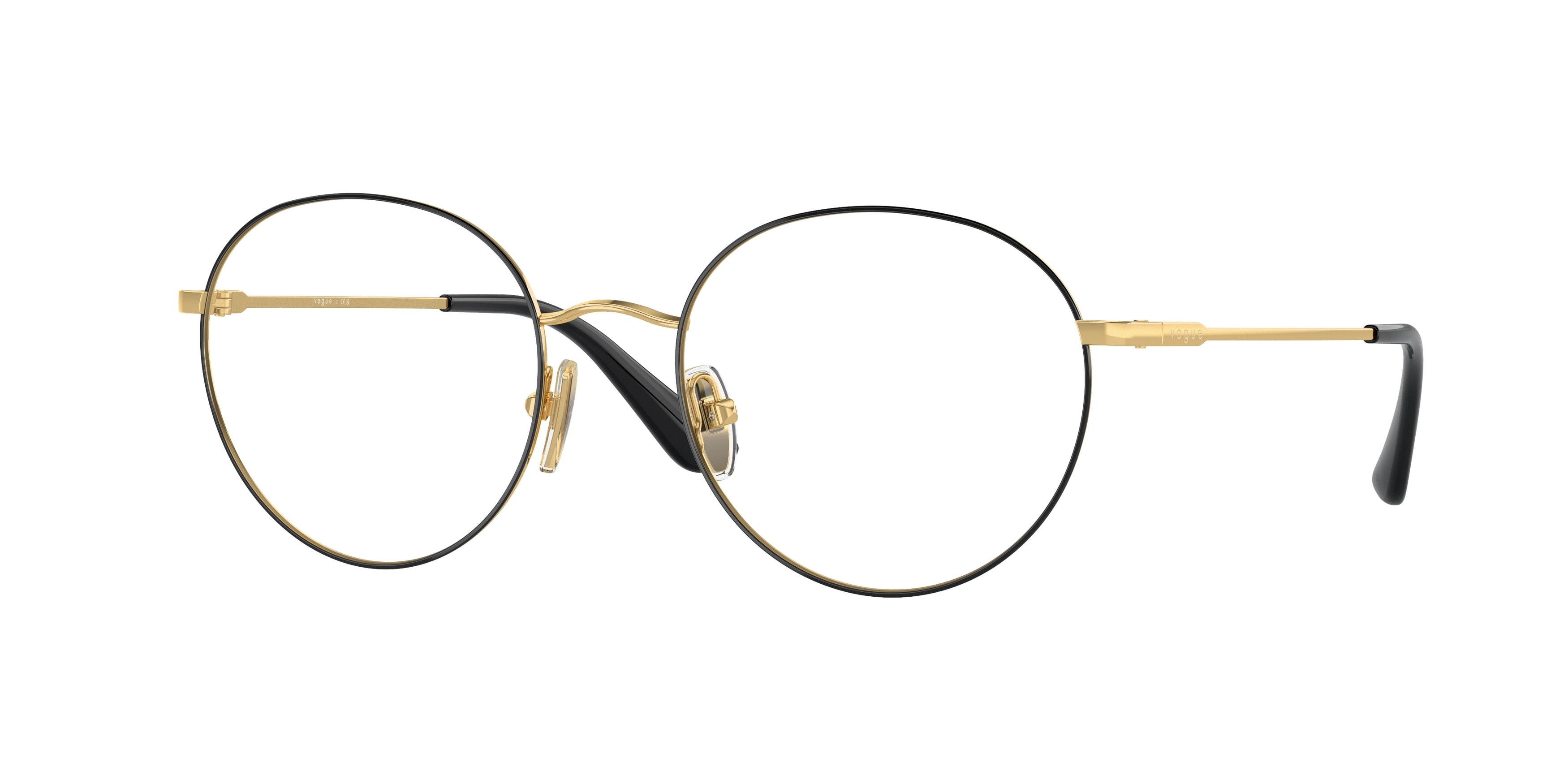 Vogue VO4177 Phantos Eyeglasses  280-Top Black/Gold 52-135-19 - Color Map Black