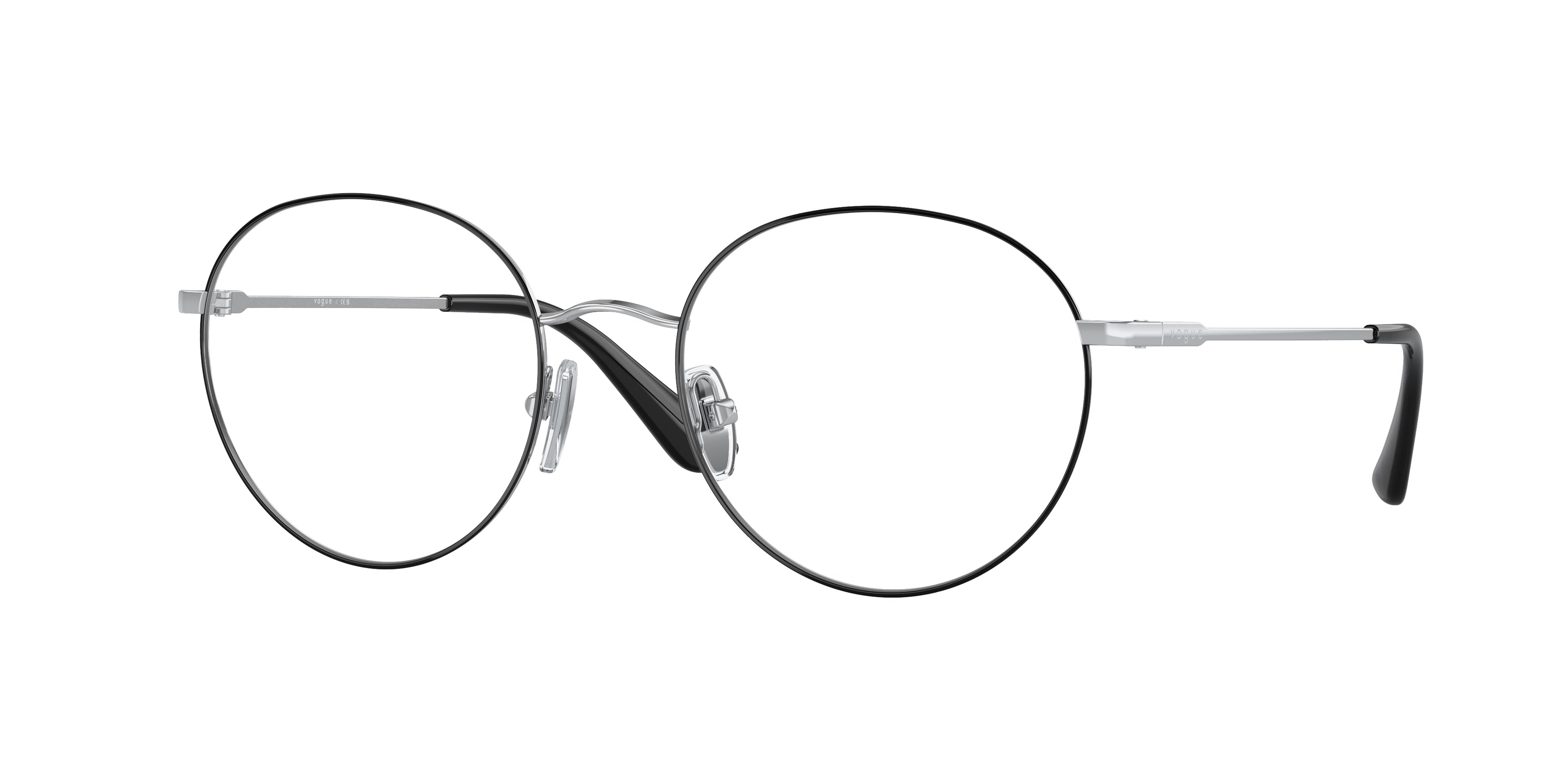 Vogue VO4177 Phantos Eyeglasses  323-Top Black/Silver 52-135-19 - Color Map Black