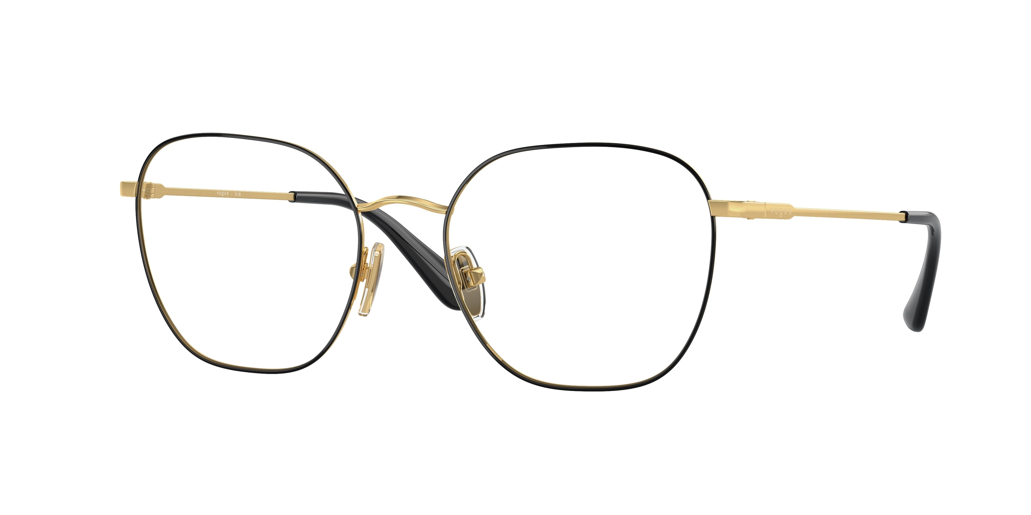 Vogue VO4178 Square Eyeglasses  280-Top Black/Gold 52-135-18 - Color Map Black