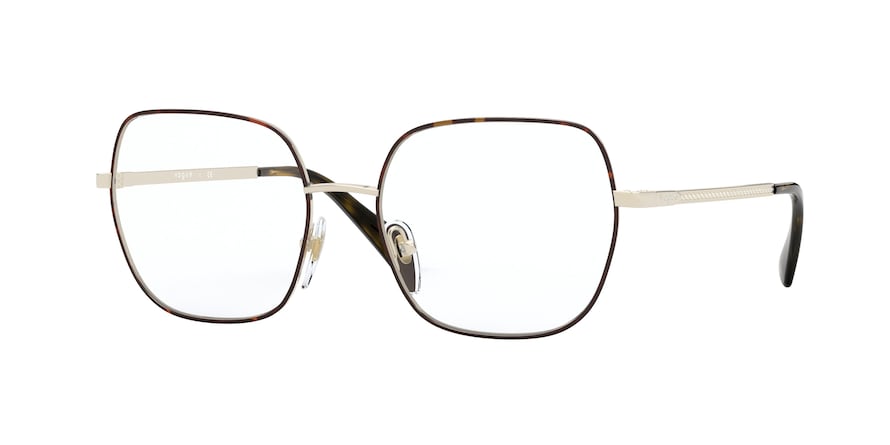 Vogue VO4181B Square Eyeglasses  5078-HAVANA/PALE GOLD 53-17-135 - Color Map havana