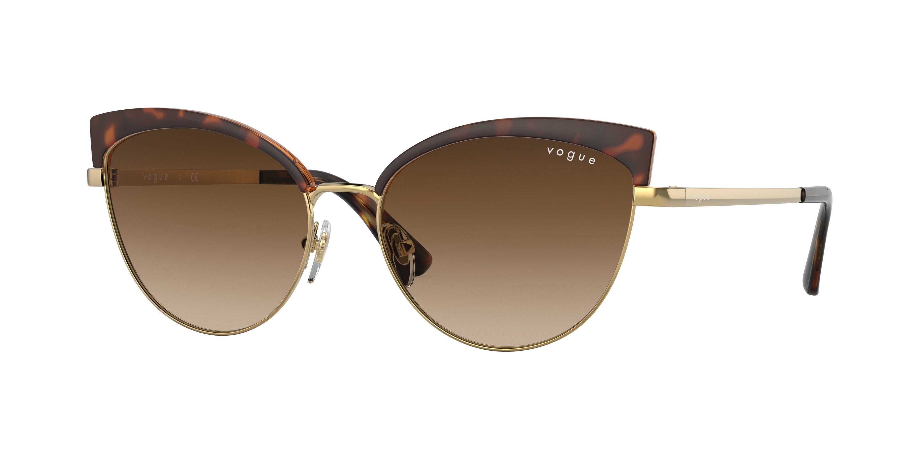 Vogue VO4188S Butterfly Sunglasses  280/13-Havana/Gold 55-135-16 - Color Map Brown